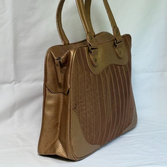Estee Lauder Large Padded Laptop Travel Case Tote / Shoulder Bag - Bronze - New - Picture 4 of 9